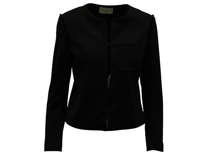 Sandro Paris Full-length Sleeves Jacket in Black Wool   ref.570509