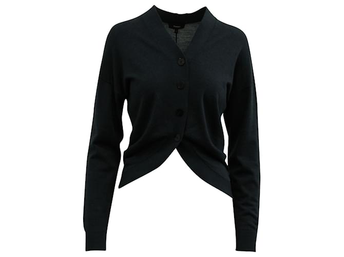 Theory Buttoned Cardigan in Navy Blue Merino Wool  ref.570511