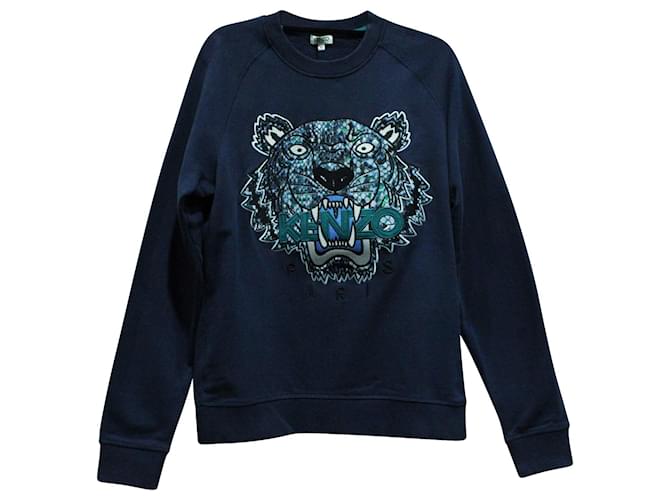 Kenzo Tiger Sweatshirt in Navy Blue Cotton  ref.570517