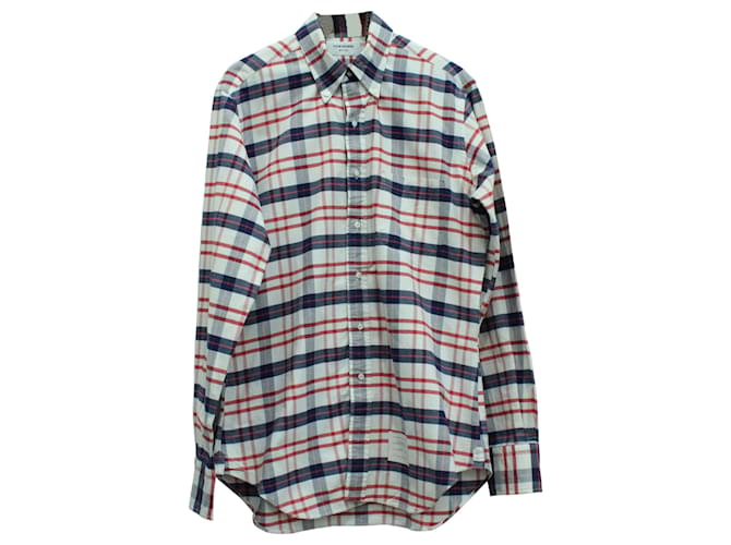 Thom Browne Hemd mit Karomuster aus mehrfarbiger Baumwolle Mehrfarben  ref.570521