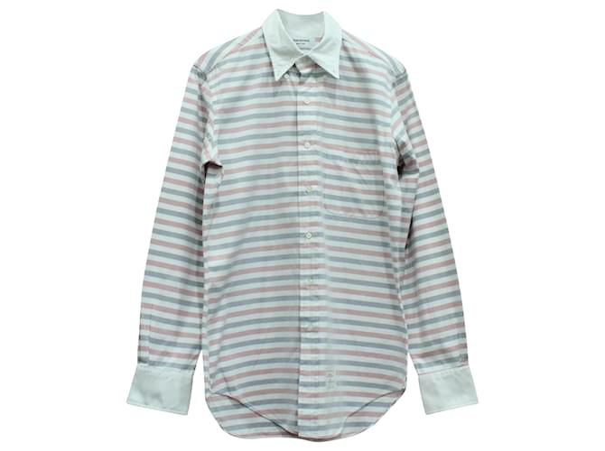 Thom Browne Klassisches Langarm-Streifenhemd aus mehrfarbiger Baumwolle Mehrfarben  ref.570525