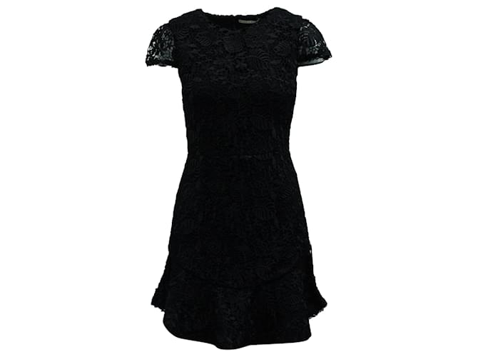 Vestido de encaje de manga corta Alice + Olivia en poliéster negro  ref.570550