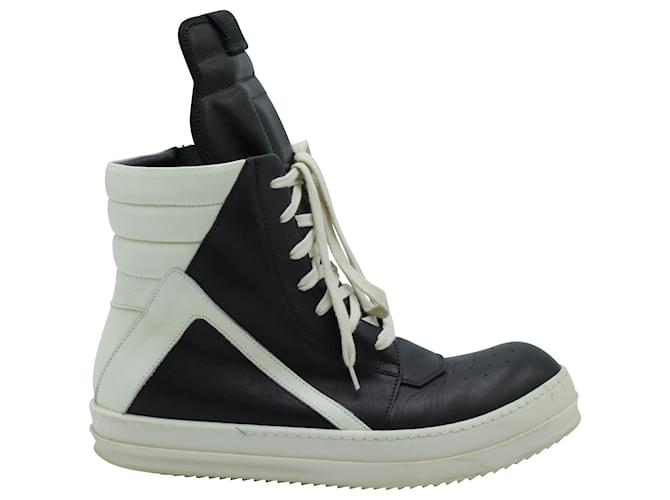 Rick Owens Geobasket Sneakers in Black Leather  ref.570554