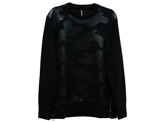 Neil Barrett Camouflage Tonal Patch Sweatshirt in Black Lyocell  ref.570556