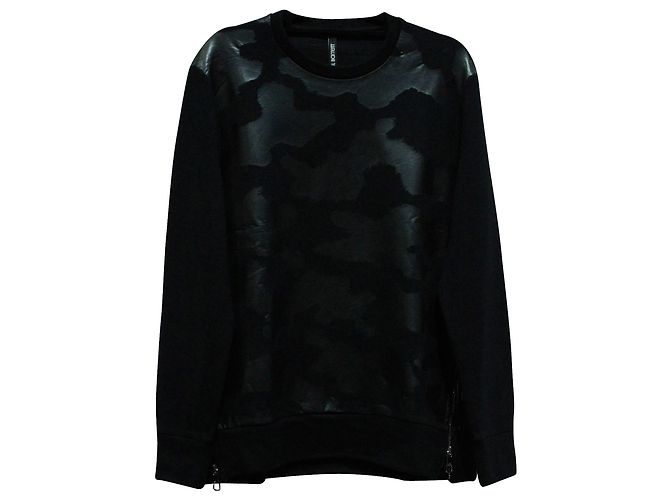 Neil Barrett Camouflage Tonal Patch Sweatshirt aus schwarzem Lyocell