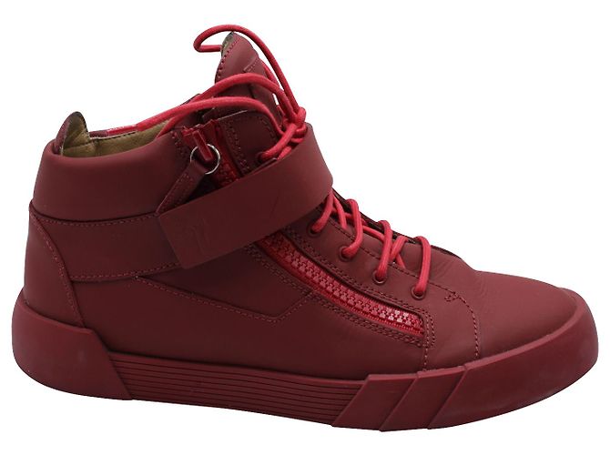 Baskets Montantes Giuseppe Zanotti en Cuir Rouge