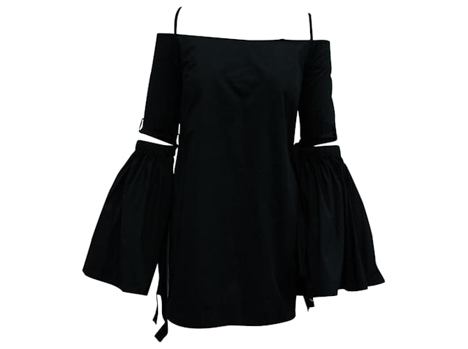 Ellery Cold-Shoulder Mini Dress in Black Cotton  ref.570559