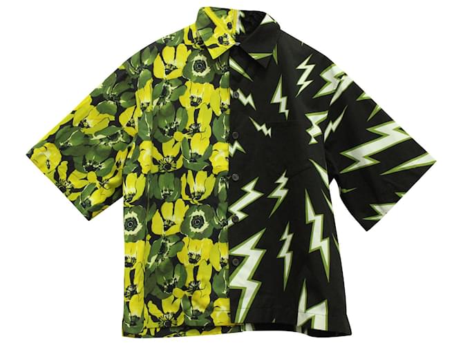 Prada Milano Frankenstein Shirt in Multicolor Cotton Multiple colors  ref.570562