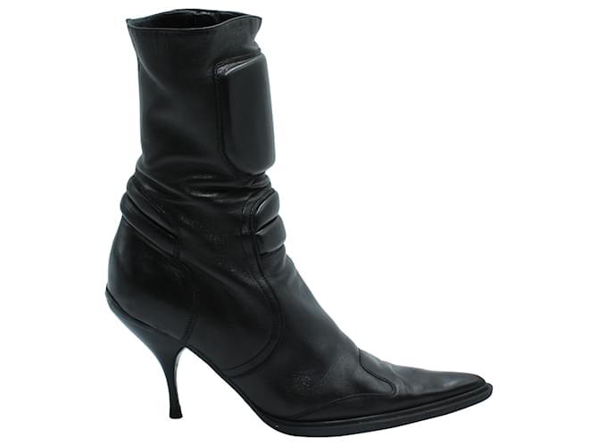 Miu Miu Ankle Boots in Black Leather  ref.570566