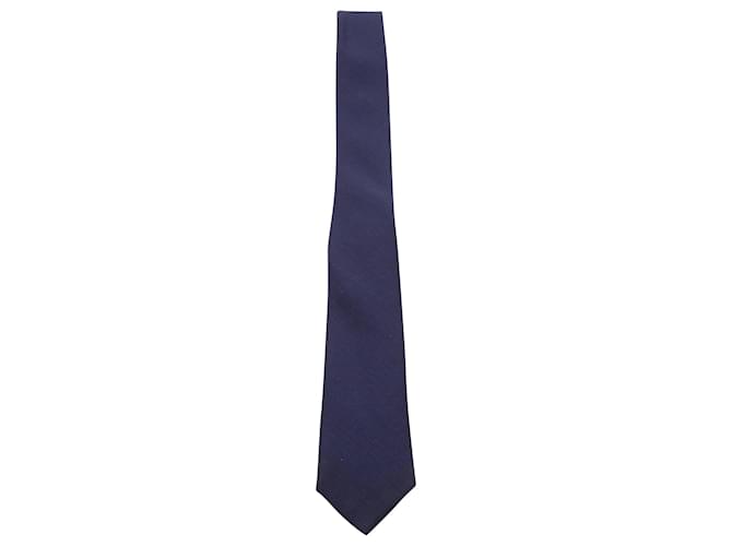Jil Sander Pointed Tip Tie in Navy Blue Wool  ref.570573