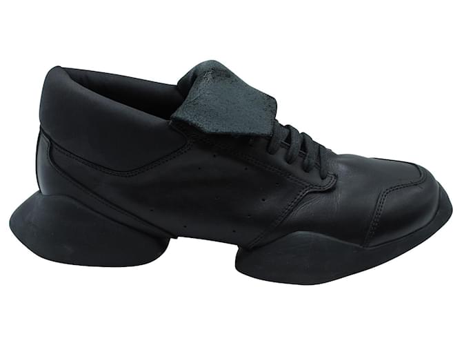 Rick Owens for Adidas Sneaker aus schwarzem Synthetik Leder  ref.570586