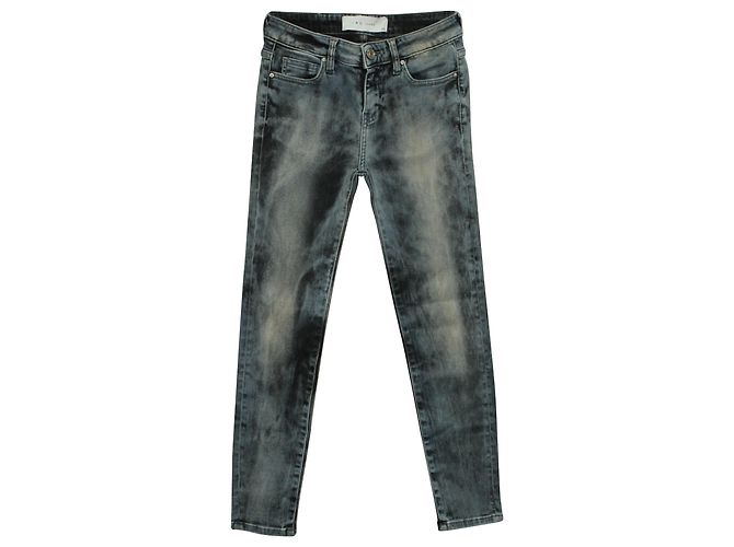 Iro Jeans lavado com ácido em algodão azul