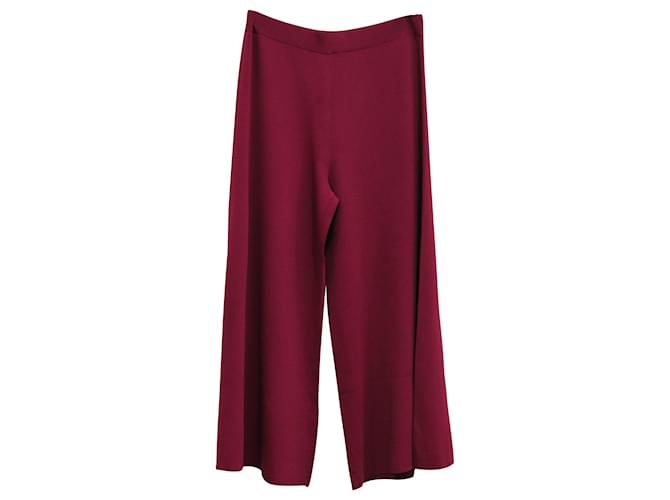 Theory Henriet K Lustrate Wide-Leg Cropped Pants in Maroon Rayon Brown Red Cellulose fibre  ref.570628