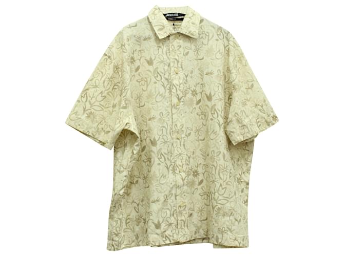 Camicia Jacquemus Moisson con stampa floreale in cotone panna Bianco Crudo  ref.570635