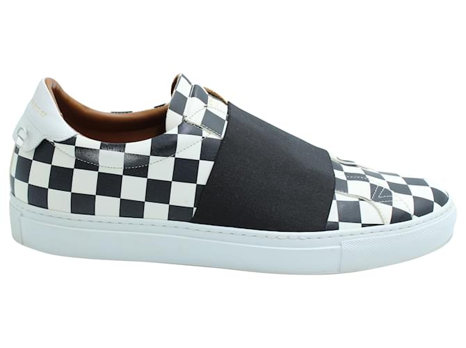 Givenchy Checkerboard Slip-On Trainers in White Leather  ref.570637