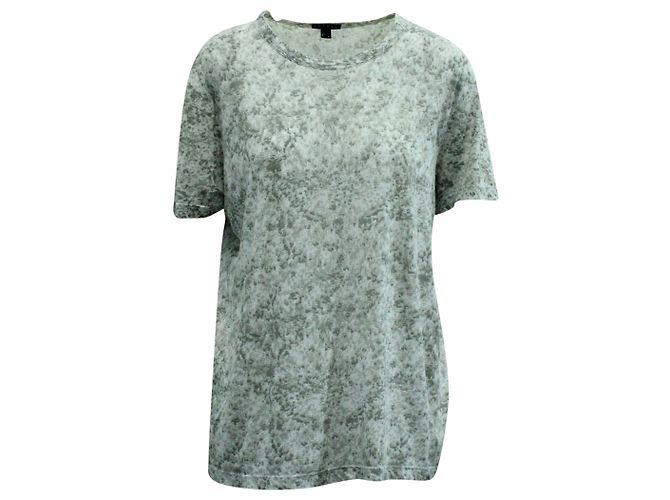 T-shirt stampata Theory in cotone grigio