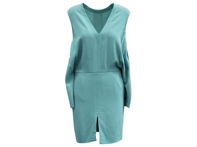 Stella Mc Cartney Stella McCartney Open Back Midi Dress with Slit in Blue Rayon Cellulose fibre  ref.570660