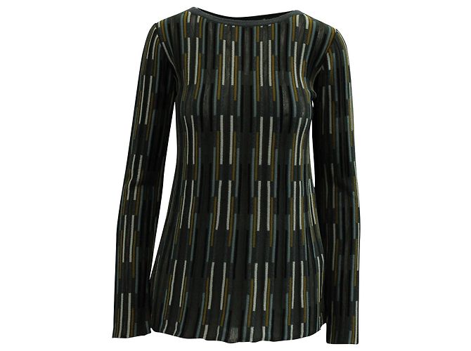 M MISSONI Strickpullover mit Streifen aus mehrfarbiger Baumwolle Python drucken