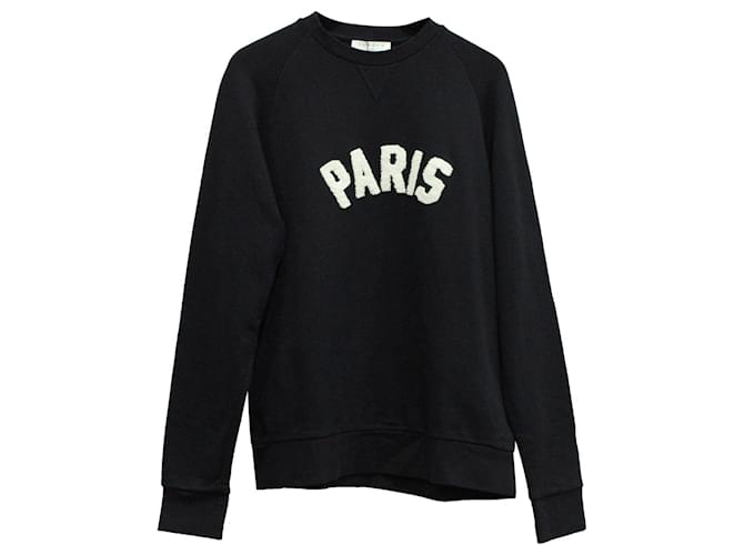  Sandro Paris "Paris" Sweatshirt in Navy Blue Cotton  ref.570691