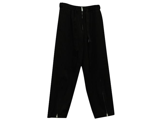 Y'S Yohji Yamamoto Pantalon Zippé en Laine Noire  ref.570707