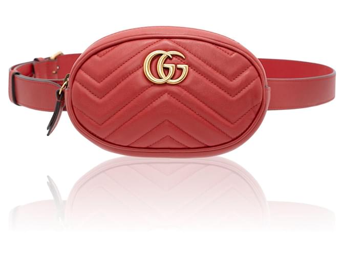 Gucci GG Marmont Belt Bag Red Leather ref.570711 - Closet