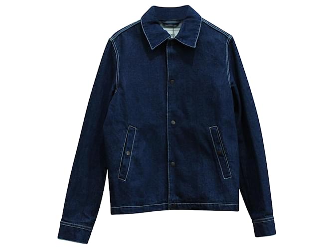 Jaqueta de trabalho jeans Ami Paris em algodão azul  ref.570750