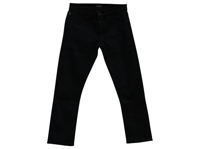 Jeans Tom Ford in denim cimosa slim fit in cotone nero  ref.570783