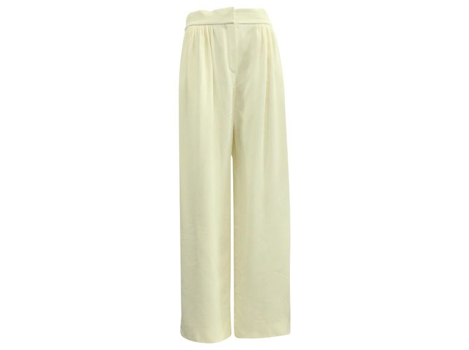 Chloé Hose mit geradem Bein in Ecru-Viskose Weiß Roh