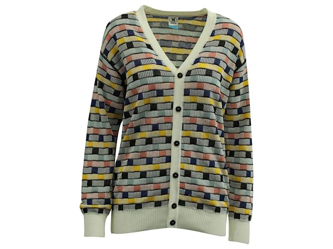 M Missoni Gestreifte Intarsien Strickjacke aus mehrfarbiger Baumwolle Python drucken ref.570790 Joli Closet
