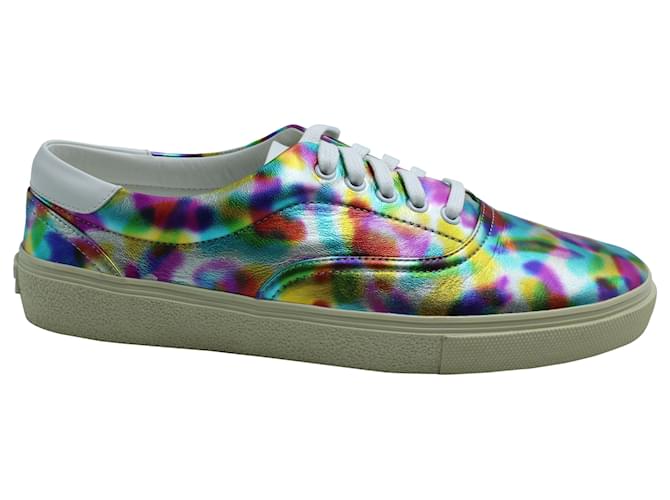Saint Laurent Skate 20 Lace Up Sneakers in Multicolor Metallic Leather Multiple colors  ref.570793