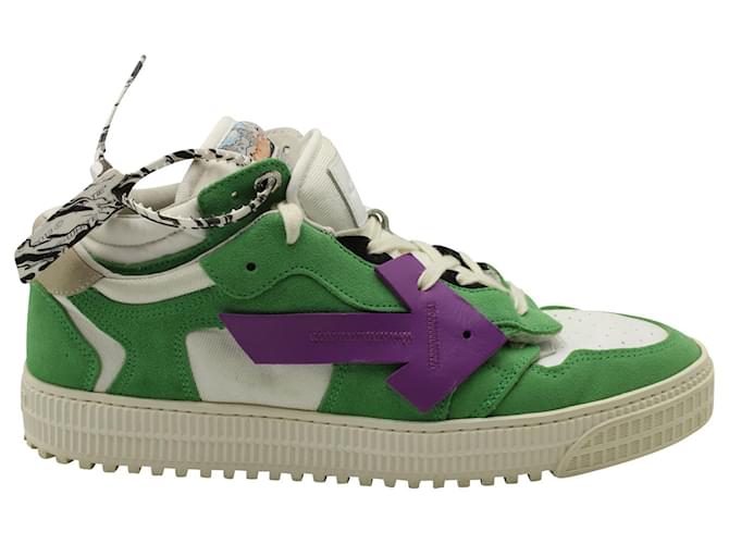 Off White Off-White c/o Virgil Abloh Off  "Green" Court Low Sneakers in Multicolor Suede Multiple colors  ref.570833