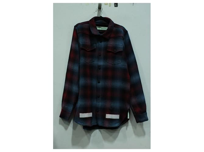 Off White Off-White Arrow Print Check Shirt in Blue and Red Cotton Multiple colors  ref.570861