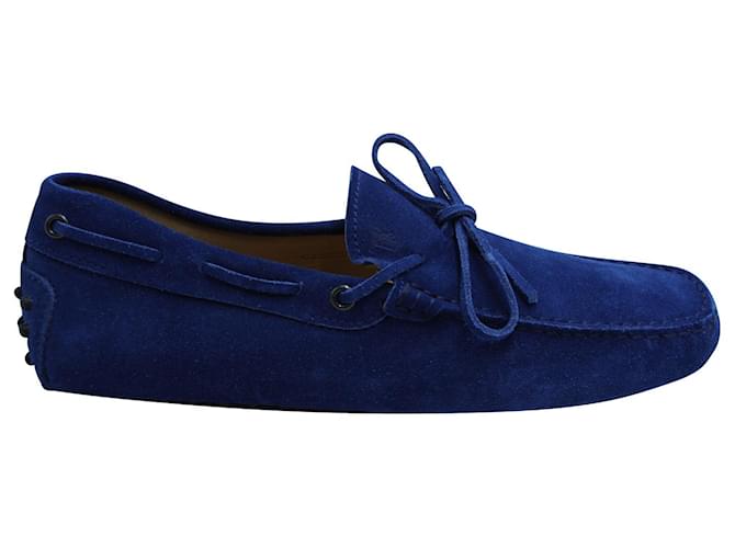 Tod's Tods Gommino Driving Schuhe aus blauem Wildleder Schweden  ref.570870