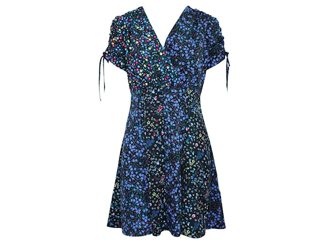 French Connection Kurzärmliges Kleid mit Blumendruck Polyester  ref.570875