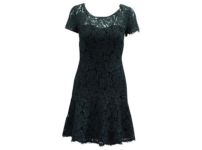 Diane Von Furstenberg Spitzenkleid aus grauem Polyester