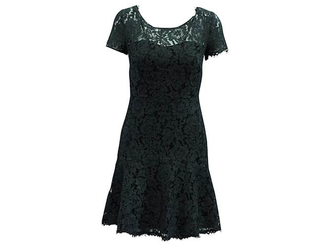 Diane Von Furstenberg Lace Dress in Grey Polyester  ref.570880