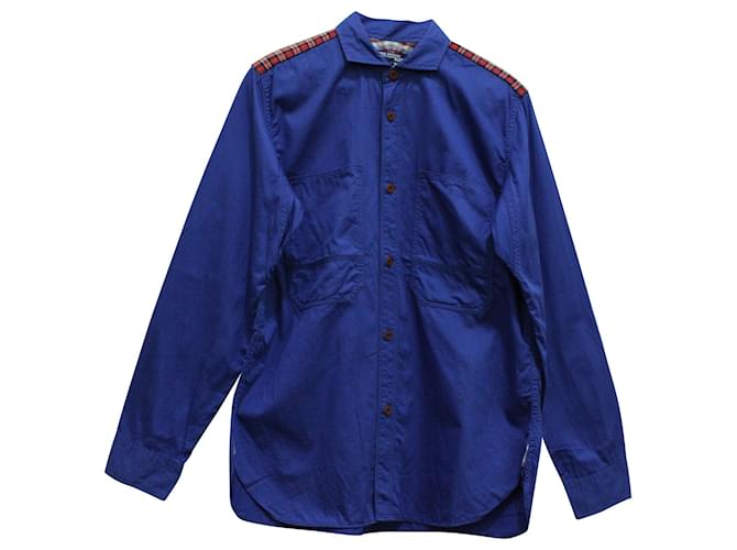 Junya Watanabe Comme Des Garçons Button-Down-Hemd aus blauer Baumwolle  ref.570884