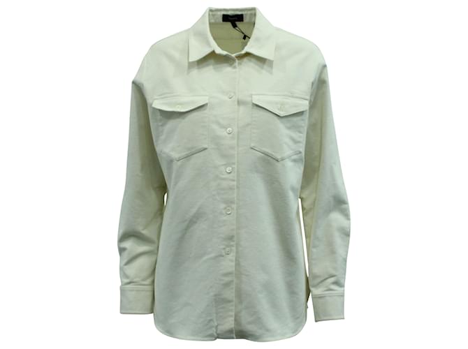 Camisa com botões Theory em algodão branco creme Cru  ref.570905