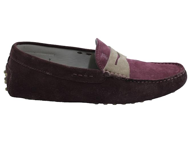 Tod's Gommino Penny Driving Shoes in Purple Suede  ref.570915