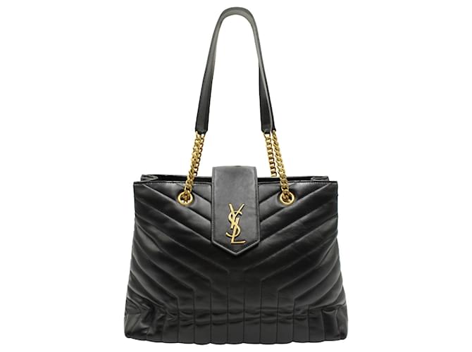 Saint Laurent Loulou Monogram Large Shopping Bag in Black Leather ref.570925 Joli Closet