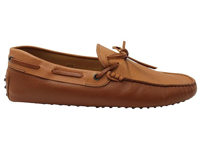 Tod's Gommino Loafers in Tan Full Grain Leather Brown Beige  ref.570928