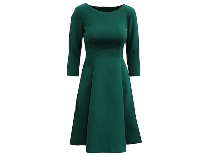 Alberta Ferretti Fit and Flare Dress in Green Silk  ref.570944