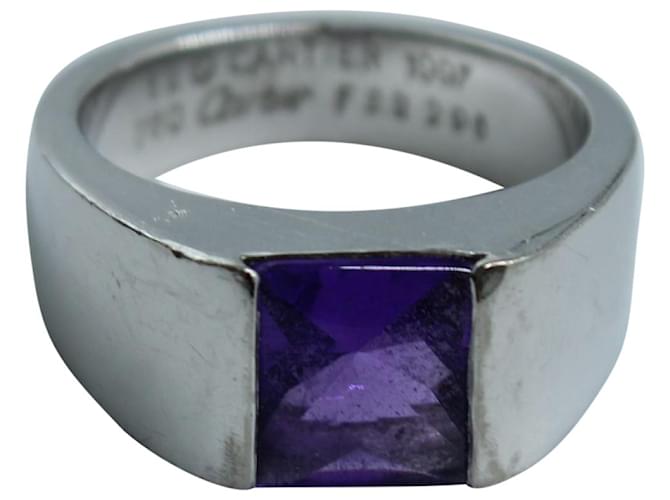 Cartier Tank Ring with Amethyst in 18K White Gold Metal  Silvery Metallic  ref.570978