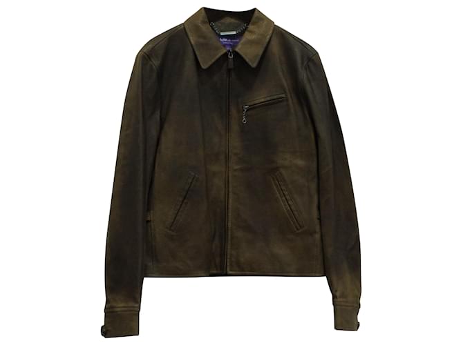 Ralph Lauren Zipped Jacket in Brown Leather    ref.570985