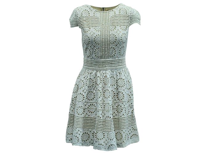 Abito con Occhielli Alice + Olivia in Cotone Bianco