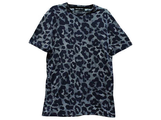 Camiseta de algodón gris con estampado de leopardo de Neil Barrett