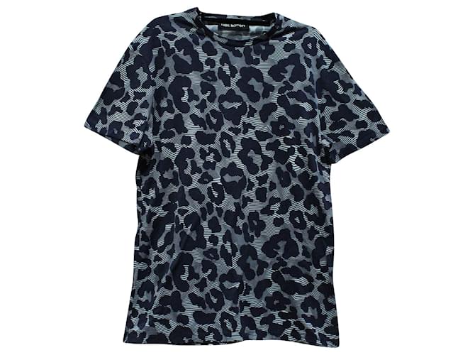 Neil Barrett T-Shirt mit Leopardenmuster aus grauer Baumwolle  ref.570996