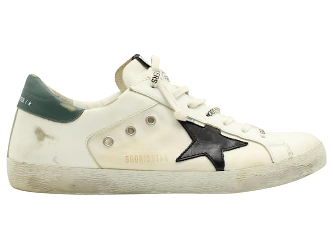 Golden Goose Super-Star Low Top Sneakers in White Leather Cream  ref.570999