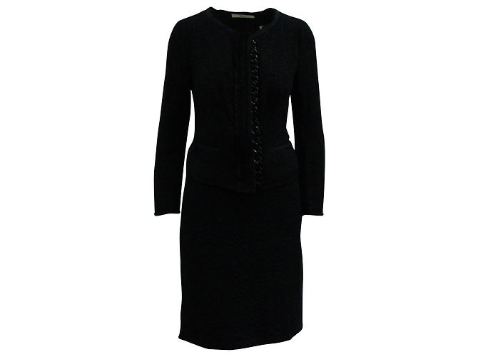 Terno Prada Boucle Saia em Viscose Preta Preto