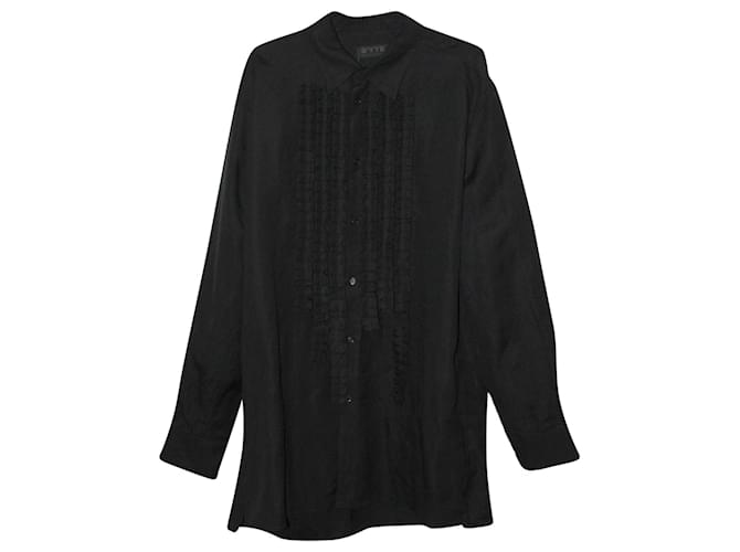 S'yte by Yohji Yamamoto Hemd mit Fransen aus schwarzem Leinen  ref.571039